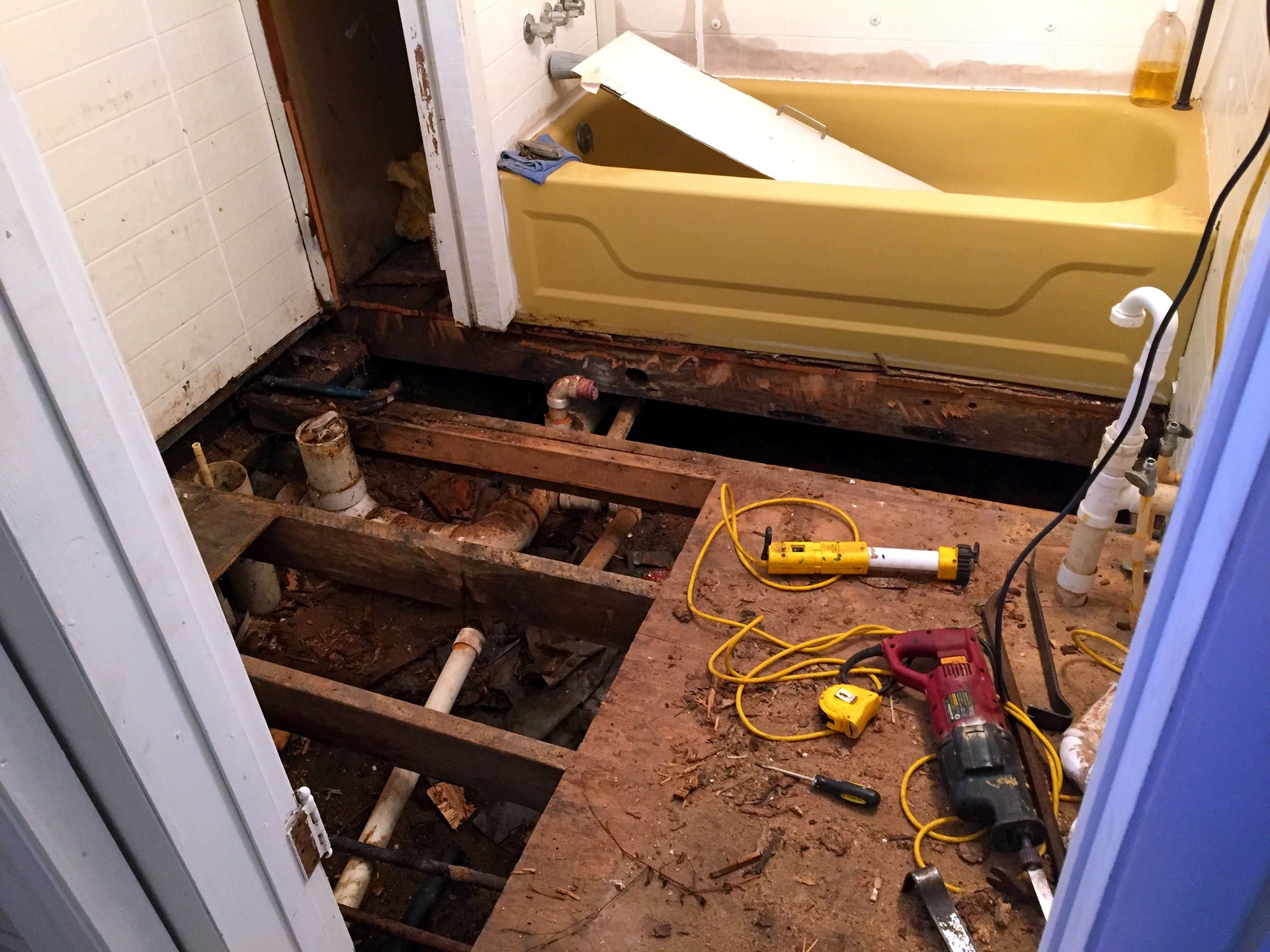 Gutted Bathroom - Remodeling - Demolition Phase